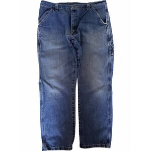 Wrangler Carpenter Jeans Mens 36x30 Blue Denim Workwear Utility Pants